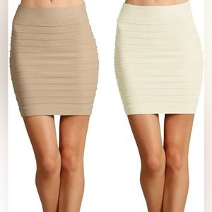 New M&B 2 Piece Seamless Bandage Bodycon Knit Pencil Skirt Bundle - S